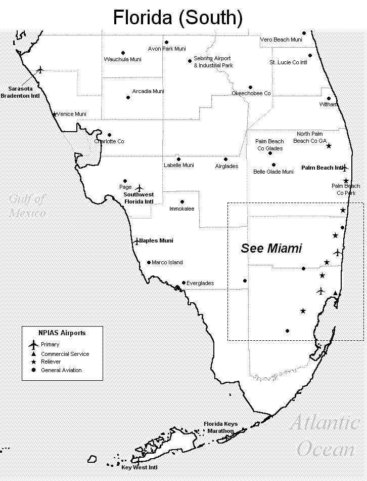 South Florida Airport Map - South Florida Airports