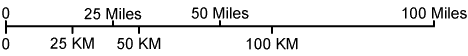 Florida map scale of miles